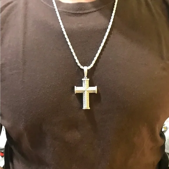 925 Sterling Silver 5.20CTMOISSANITE Cross Men’s Pendant